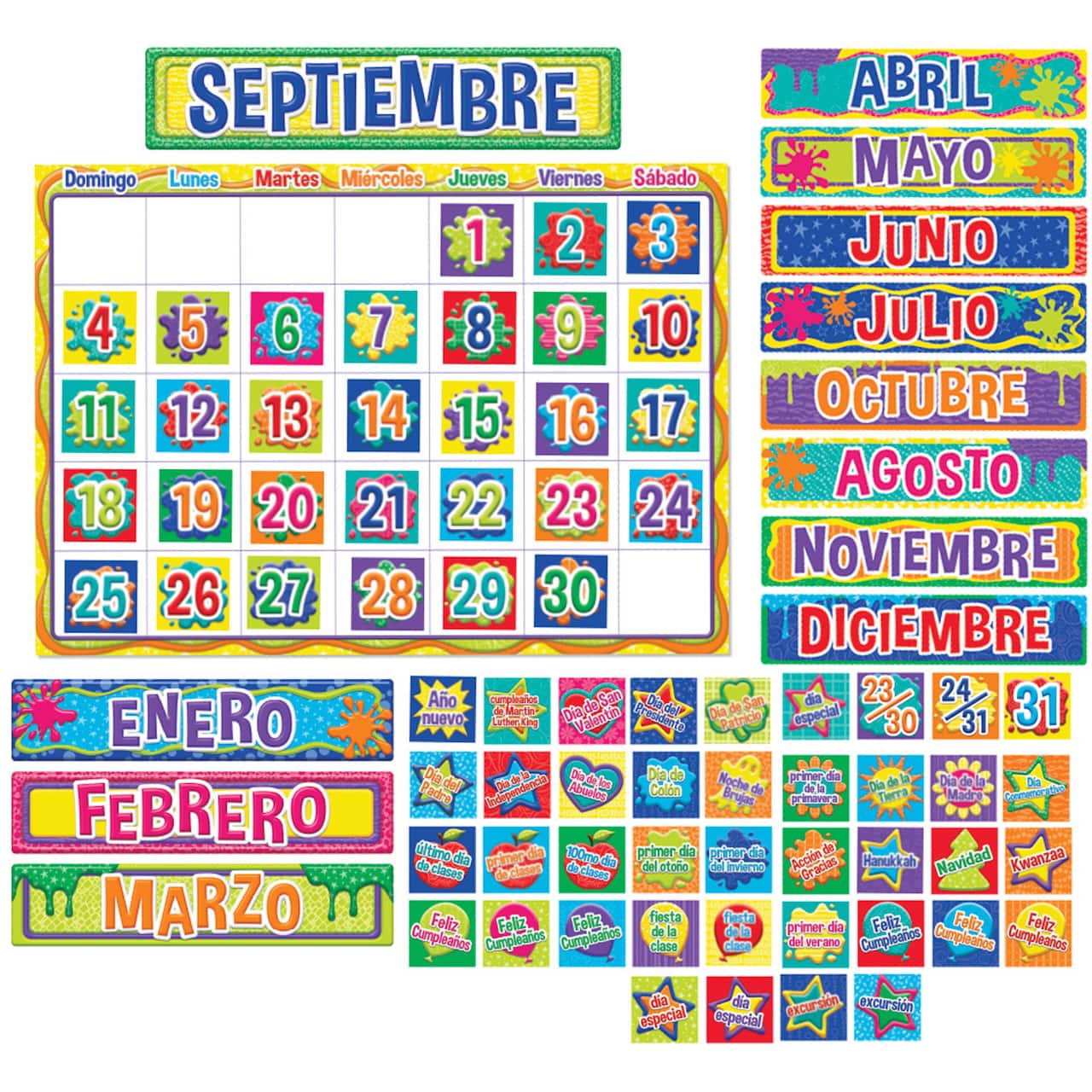 Eureka® Color My World Spanish Calendar Bulletin Board Set